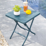 Table d'appoint de jardin carrée greensboro pétrole 40 x 45 cm - acier traité époxy hespéride Table d'appoint de jardin carrée greensboro pétrole 40 x 45 cm - acier traité époxy hespéride