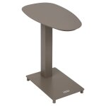 Table d'appoint de jardin ovale venuzia caf� 50 x 30 cm - aluminium trait� �poxy hesp�ride
