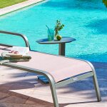 Table d'appoint de jardin ovale venuzia vert laurier 50 x 30 cm - aluminium trait� �poxy hesp�ride