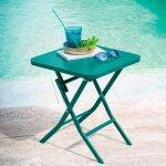 Table d'appoint de jardin pliante carr�e greensboro vert opale 40 x cm - acier, traitement anti - rouille ...