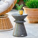 Table d'appoint de jardin ronde alturio noir d. 35 cm - ciment hesp�ride