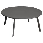 Table d'appoint de jardin ronde saona graphite 90 x 40 cm - acier trait poxy, traitement antirouille ...