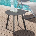 Table d'appoint de jardin ronde saona graphite mat 50 x 45 cm - acier cataphorse, peinture poxy hespride ...