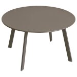 Table d'appoint de jardin ronde saona tonka 70 x 40 cm - acier trait poxy, traitement antirouille renforc ...