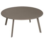 Table d'appoint de jardin ronde saona tonka 90 x 40 cm - acier trait poxy, traitement antirouille renforc ...