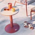 Table d'appoint de jardin ronde soletia acajou 40 x 50 cm - acier hesp�ride
