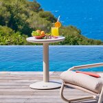 Table d'appoint de jardin ronde soletia argile 40 x 50 cm - acier hesp�ride