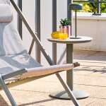 Table d'appoint de jardin ronde soletia vert laurier 40 x 50 cm - acier hesp�ride