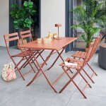 Table de balcon greensboro acajou 4 places - acier, traitement anti - rouille renforc� hesp�ride