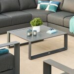 Table basse de jardin carr�e allure graphite 97 x 37 cm - aluminium trait� �poxy hesp�ride