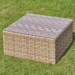 Table basse de jardin carr�e moor�a savana 72 x 36, 5 cm - aluminium trait� �poxy, r�sine tress�e synth�tique, ...