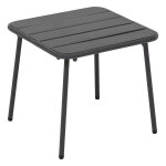 Table basse de jardin carr� phuket graphite 45 x 41 cm - acier trait� �poxy hesp�ride