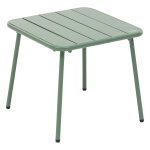 Table basse de jardin carr� phuket vert olive 45 x 41 cm - acier trait� �poxy hesp�ride
