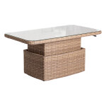 Table basse de jardin rectangulaire relevable moor�a savana 150 x 80 69 cm - aluminium trait� �poxy, ...