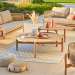 Table basse de jardin ronde deona acacia 120 x 38 cm - certifi� fsc� hesp�ride