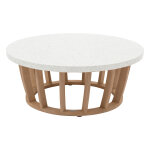 Table basse de jardin ronde lemindo eucalyptus 100 x 40, 5 cm - certifi� fsc� hesp�ride