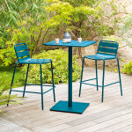 Table haute de jardin phuket bleu canard 2 places - acier traité époxy, traitement antirouille renforcé ... Table haute de jardin phuket bleu canard 2 places - acier traité époxy, traitement antirouille renforcé ...