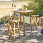 Table haute de jardin tiwi acacia 4 places - certifi fsc hespride