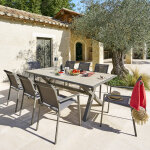 Table de jardin axiome vanille marron 8 places - aluminium traité époxy hespéride Table de jardin axiome vanille marron 8 places - aluminium traité époxy hespéride