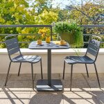Table de jardin carr�e alegoria graphite 2 places - acier trait� �poxy, traitement anti - rouille renforc� ...