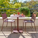 Table de jardin carr� alegoria marron acajou 2 places - acier trait� �poxy, traitement anti - rouille ...