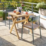 Table de jardin carr�e xenia eucalyptus 2 places - certifi� fsc� hesp�ride
