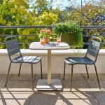 Table de jardin carr�e alegoria argile 2 places - acier, traitement anti - rouille renforc� hesp�ride ...