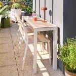 Table de jardin evasion beige lin 2 places - aluminium trait� �poxy hesp�ride