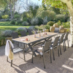 Table de jardin extensible axiome effet bois noix graphite 10 places - aluminium traité époxy hespéride ... Table de jardin extensible axiome effet bois noix graphite 10 places - aluminium traité époxy hespéride ...