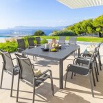 Table de jardin extensible carrée paradize graphite 10 places - aluminium traité époxy hespéride Table de jardin extensible carrée paradize graphite 10 places - aluminium traité époxy hespéride