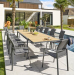 Table de jardin extensible corvo acacia graphite 12 places - aluminium traité époxy, certifié fsc® hespéride ... Table de jardin extensible corvo acacia graphite 12 places - aluminium traité époxy, certifié fsc® hespéride ...