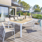 Table de jardin extensible paradize acacia blanc 12 places - aluminium trait poxy, certifi fsc hespride ...