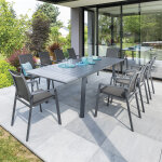 Table de jardin extensible pavane graphite 10 places - aluminium traité époxy hespéride Table de jardin extensible pavane graphite 10 places - aluminium traité époxy hespéride