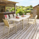 Table de jardin extensible piazza argile 10 places - aluminium trait� �poxy hesp�ride