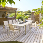 Table de jardin extensible piazza argile 12 places - aluminium trait� �poxy hesp�ride