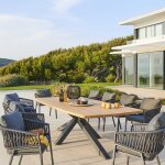 Table de jardin limaya acacia graphite 10 places - aluminium trait poxy, certifi fsc hespride
