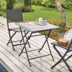 Table de jardin pliante carrée azua gris smoke 2 places - aluminium traité époxy, ecp hespéride Table de jardin pliante carrée azua gris smoke 2 places - aluminium traité époxy, ecp hespéride