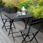 Table de jardin pliante carrée greensboro graphite 2 places - acier traité époxy, traitement antirouille ... Table de jardin pliante carrée greensboro graphite 2 places - acier traité époxy, traitement antirouille ...