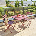Table de jardin pliante carrée greensboro lie vin 2 places - acier traité époxy, traitement antirouille ... Table de jardin pliante carrée greensboro lie vin 2 places - acier traité époxy, traitement antirouille ...