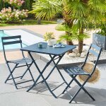 Table de jardin pliante carrée greensboro pétrole 2 places - acier traité époxy, traitement antirouille ... Table de jardin pliante carrée greensboro pétrole 2 places - acier traité époxy, traitement antirouille ...