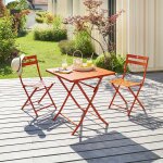 Table de jardin pliante carr�e greensboro terre battue 2 places - roland - garros x hesp�ride