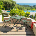 Table de jardin pliante carrée greensboro vert olive 2 places - acier traité époxy, traitement antirouille ... Table de jardin pliante carrée greensboro vert olive 2 places - acier traité époxy, traitement antirouille ...
