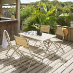 Table de jardin pliante rectangulaire azua argile 4 places - aluminium traité époxy hespéride Table de jardin pliante rectangulaire azua argile 4 places - aluminium traité époxy hespéride