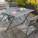 Table de jardin pliante rectangulaire azua graphite 4 places - aluminium traité époxy hespéride Table de jardin pliante rectangulaire azua graphite 4 places - aluminium traité époxy hespéride