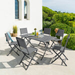 Table de jardin pliante rectangulaire azua graphite 6 places - aluminium traité époxy hespéride Table de jardin pliante rectangulaire azua graphite 6 places - aluminium traité époxy hespéride