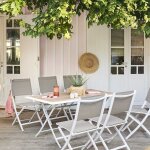 Table de jardin pliante rectangulaire azua houblon blanc 6 places - aluminium traité époxy, ecp hespéride ... Table de jardin pliante rectangulaire azua houblon blanc 6 places - aluminium traité époxy, ecp hespéride ...