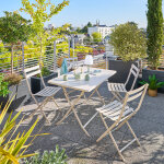 Table de jardin pliante rectangulaire greensboro argile 4 places - acier trait poxy, traitement antirouille ...