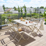 Table de jardin pliante rectangulaire greensboro argile 6 places - acier trait� �poxy, traitement antirouille ...