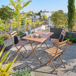 Table de jardin pliante rectangulaire greensboro bronze 4 places - acier trait poxy, traitement antirouille ...