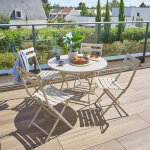 Table de jardin pliante ronde greensboro argile 4 places - acier traité époxy, traitement antirouille ... Table de jardin pliante ronde greensboro argile 4 places - acier traité époxy, traitement antirouille ...